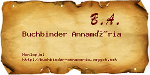 Buchbinder Annamária névjegykártya